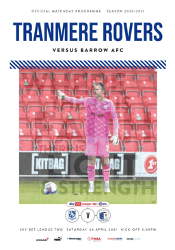 Tranmere Rovers v Barrow Match Programme 2021-04-24